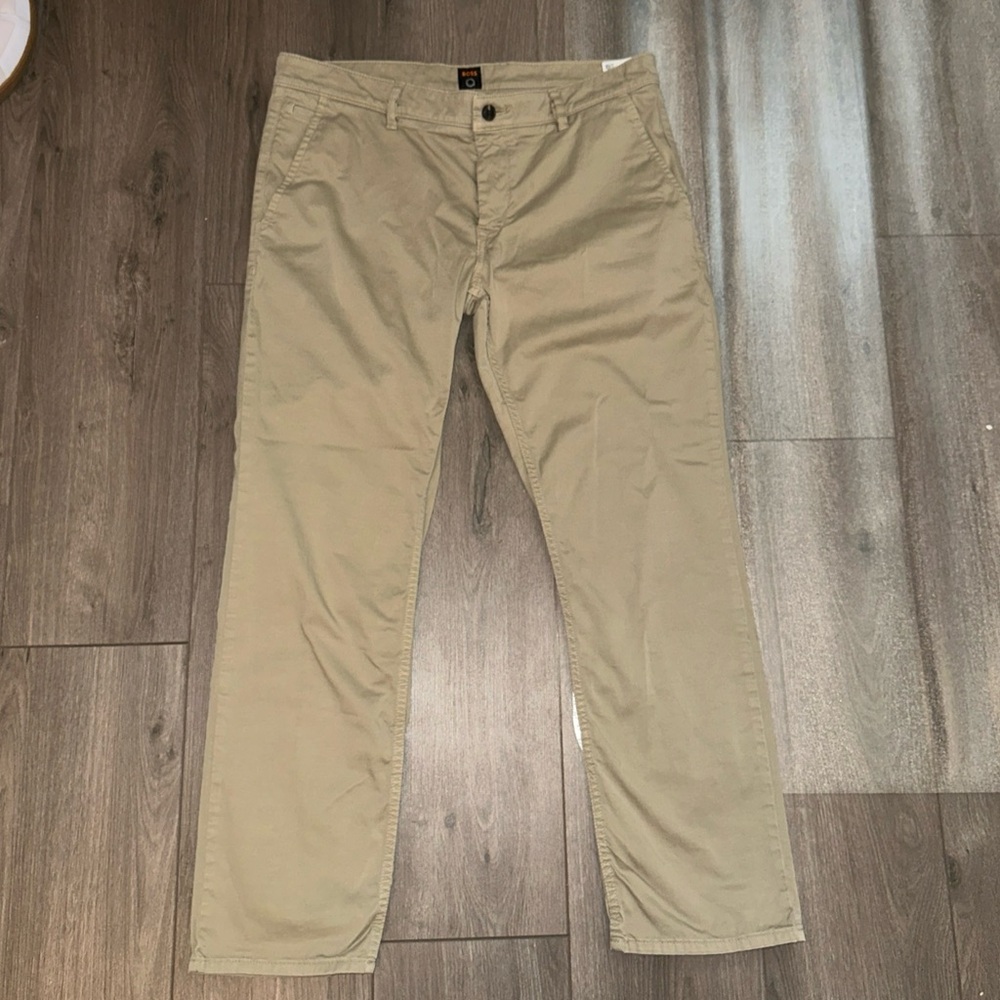 Hugo Boss Men's Schino Slim Stretch Cotton Med Beige Khaki Chino Pants 36x30
